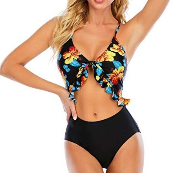 Women Cut Out One Piece Swimsuit - Picture 1 of 8